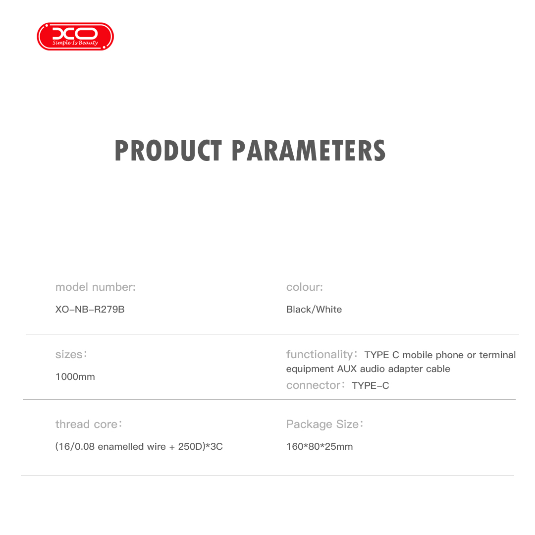 XO NB-R279B Type-c σε 3.5 Καλώδιο Ήχου Μαύρο 1m - Image 3