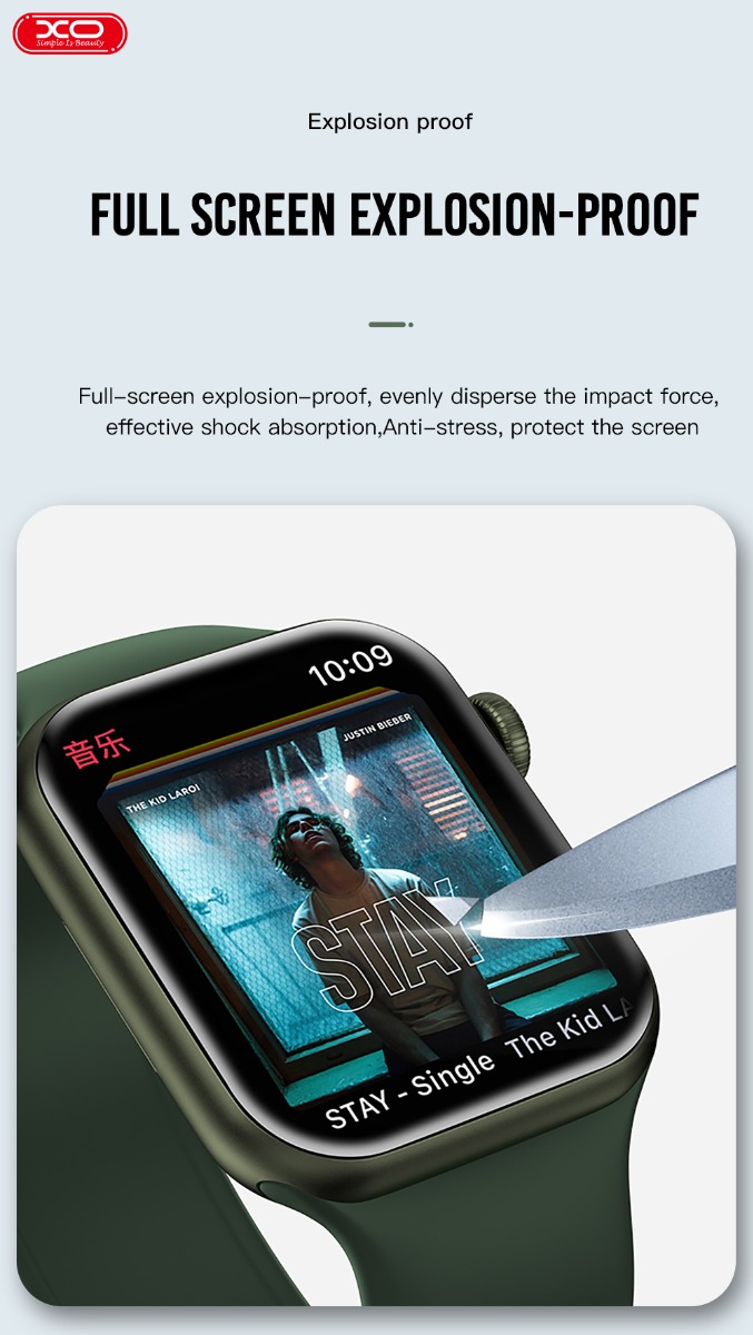 XO-FP1 Τζαμάκι Προστασιας Smartwatch 3D Curved HD Soft Film 45mm - Image 4