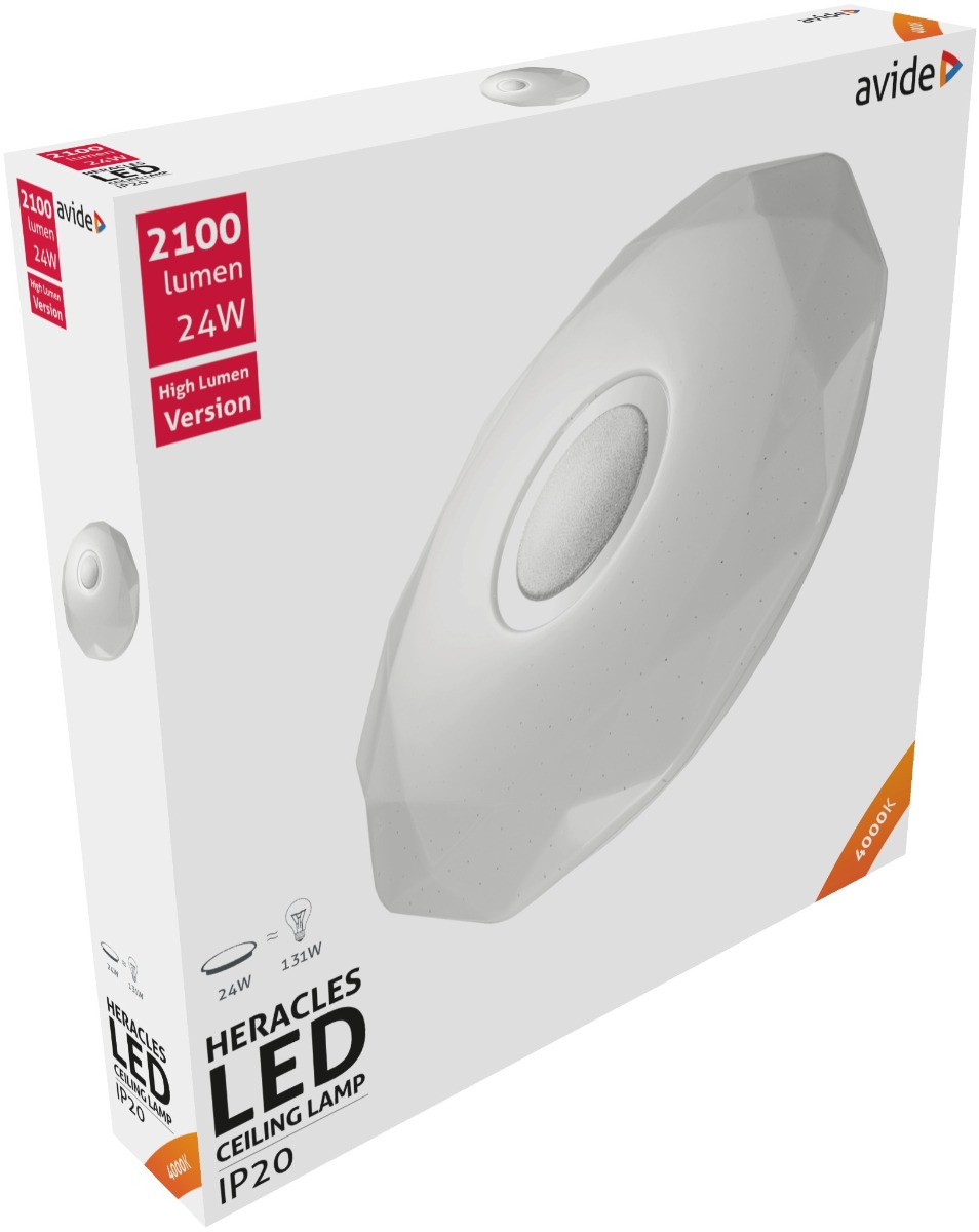 Avide LED Μοντέρνα Πλαφονιέρα Οροφής Heracles 24W 395x66mm Λευκό 4000K