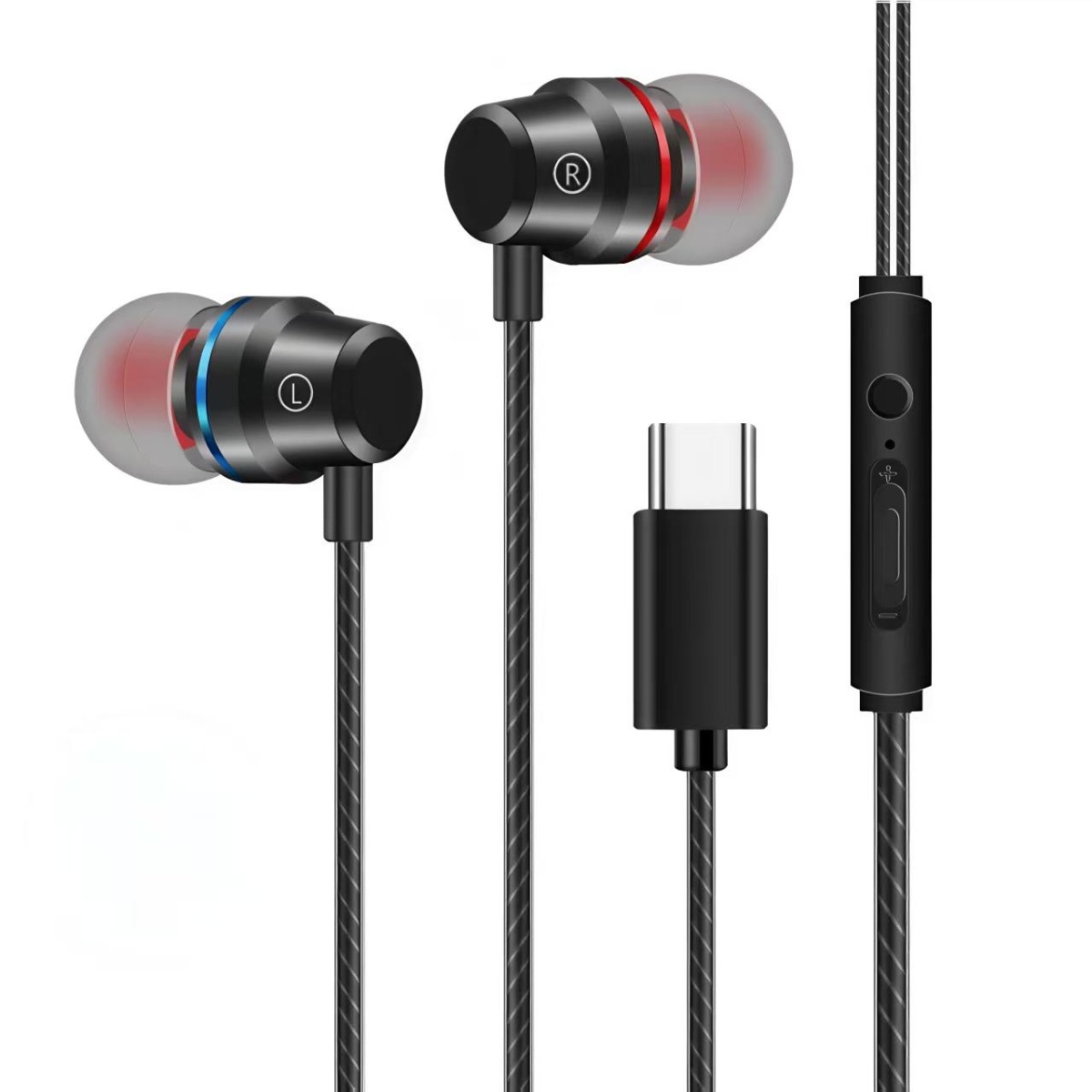 ATC-HFr2 Ενσύρματα Ακουστικά Handsfree Type-C Μεταλικό Μαύρο