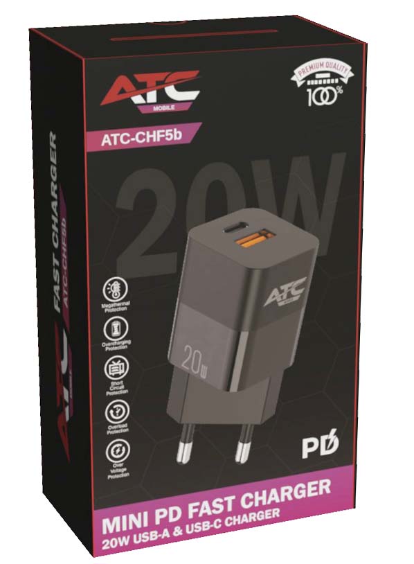 ATC-CHF5b Φορτιστής Mini PD Fast 20W Μαύρος - Image 2