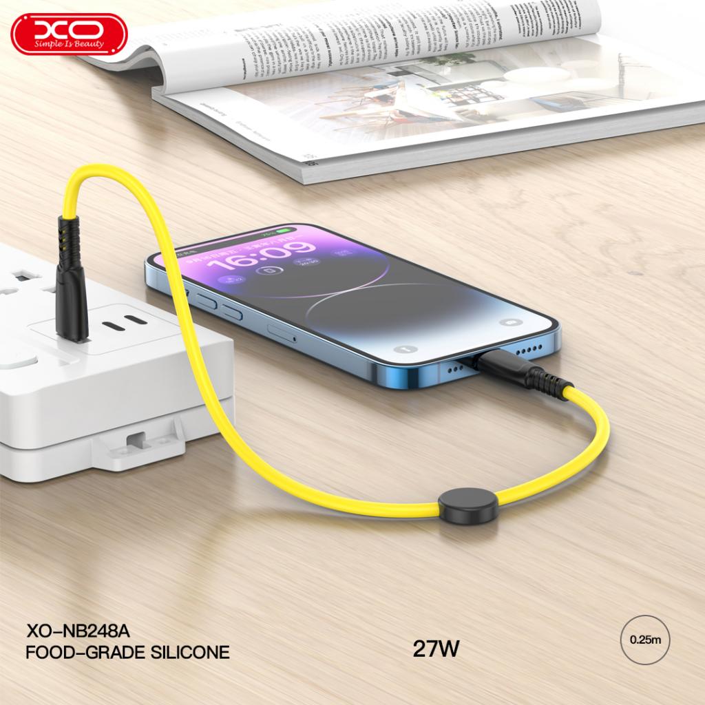 XO NB-Q248A Suluo Series Φορητό Καλώδιο Αντάπτορας Type-C σε Lightning 27W 25cm Strip Λευκό - Image 6