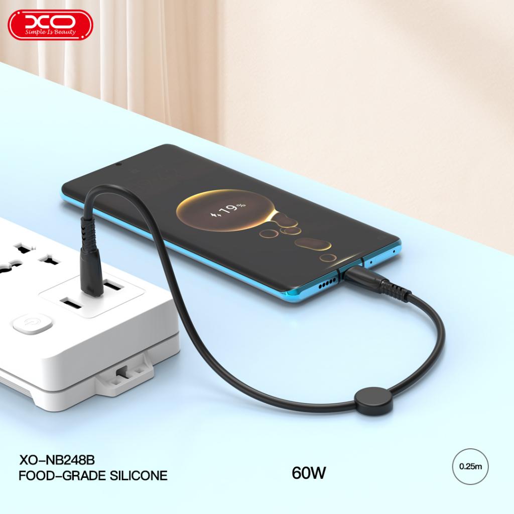 XO NB-Q248A Suluo Series Φορητό Καλώδιο Αντάπτορας Type-C σε Lightning 27W 25cm Strip Λευκό - Image 4