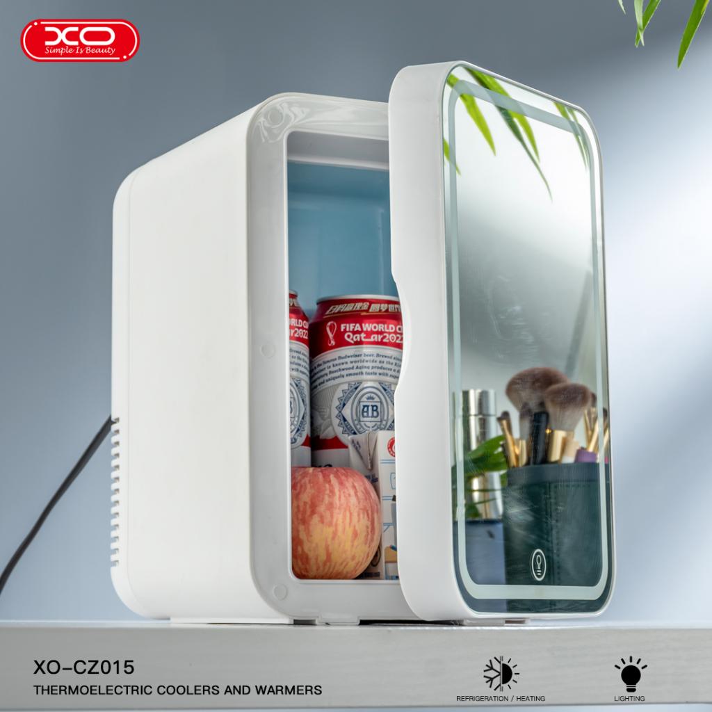 XO CZ015 Μίνι Ψυγείο διπλής χρήσης για το σπίτι και το αυτοκίνητο με καθρέφτη μακιγιάζ 8 λίτρων - Image 3
