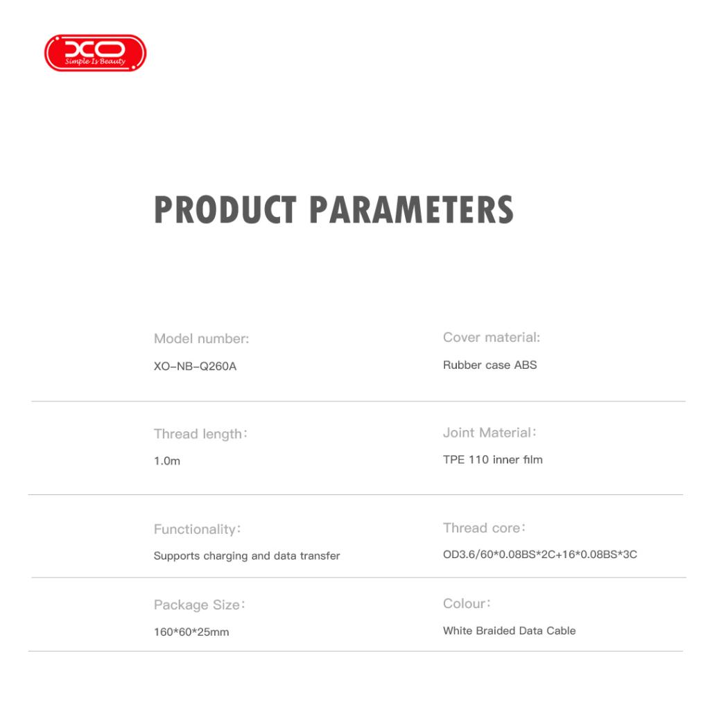 XO NB-Q260A Καλώδιο Φόρτισης Type-C σε Type-C 60W 1m - Image 6