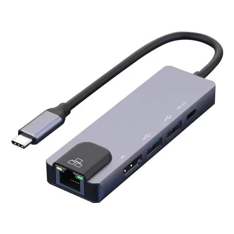 Αντάπτορας 5 σε 1 RJ45 USB3.0x2 PD 4K 60HZ HDTV - Image 2