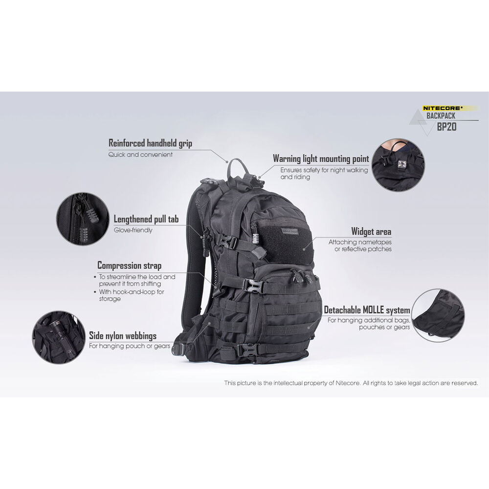 Nitecore Σακίδιο Πλάτης BP20 Μαύρο 20L - Image 2
