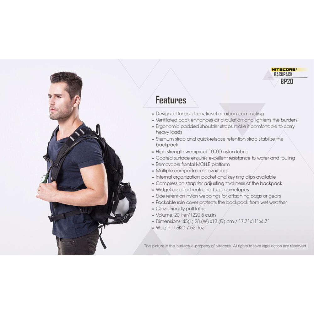 Nitecore Σακίδιο Πλάτης BP20 Μαύρο 20L - Image 14