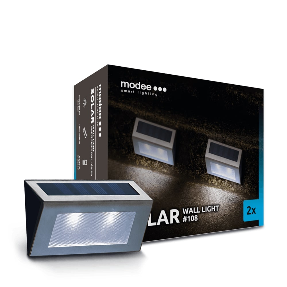 Modee Lighting LED Ηλιακό Επιτοίχιο Φωτιστικό (2τμχ/συσκ) - Image 2