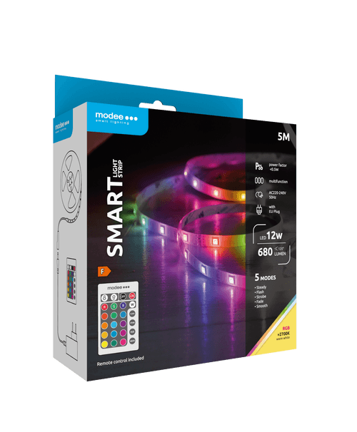 Modee Smart Ταινία LED 12W IP20 2700K & RGB 680lm με Τηλεχειριστήριο 5m - Image 2
