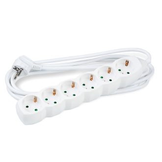 Technik Πολύπριζο 6 Θέσεων 1,5mm2 Λευκό 3m