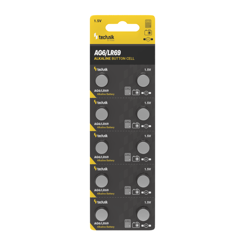 Technik Αλκαλική Μπαταρία Κουμπί Platinum AG6 / LR69 / 171 / 371 1.5V B10