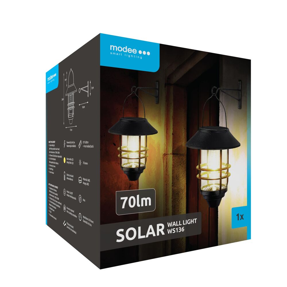 Modee Lighting Ηλιακό Φωτιστικό Τοίχου LED WS136 70 Lumens - Image 7