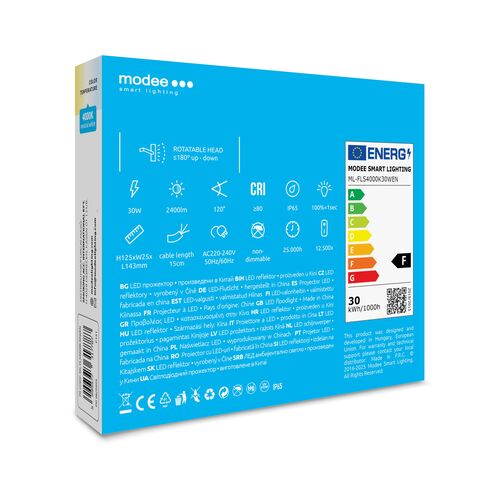 Modee Lighting LED Προβολέας E-series Slim 30W 120° 4000K 2400 lm ERP - Image 7