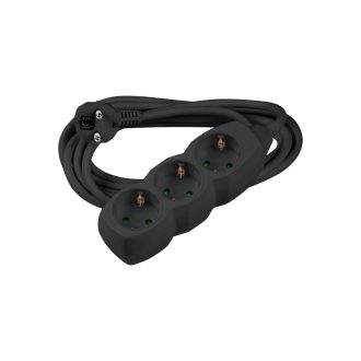 Technik Πολύπριζο 3 Θέσεων με Καλώδιο Χαλκού 1.5 mm² 16A Μαύρο 3m