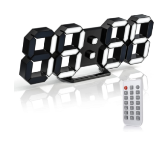 EDUP EH-LED1302B-3 Ρολόι Τοίχου 3D LED 9,7" Ξυπνητήρι με Τηλεχειριστήριο