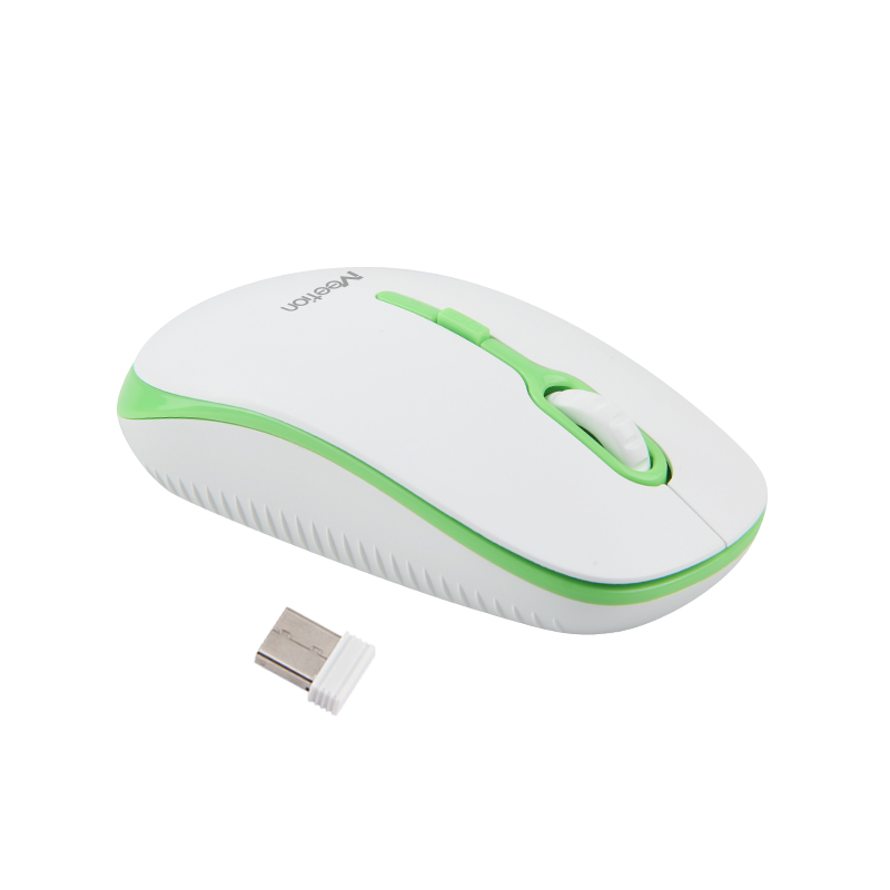 Meetion MT-R547 2.4G Ασύρματο Ποντίκι / Λευκό & Πράσινο - Image 4