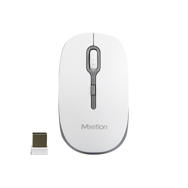 Meetion MT-R547 2.4G Ασύρματο Ποντίκι / Άσπρο & Γκρι