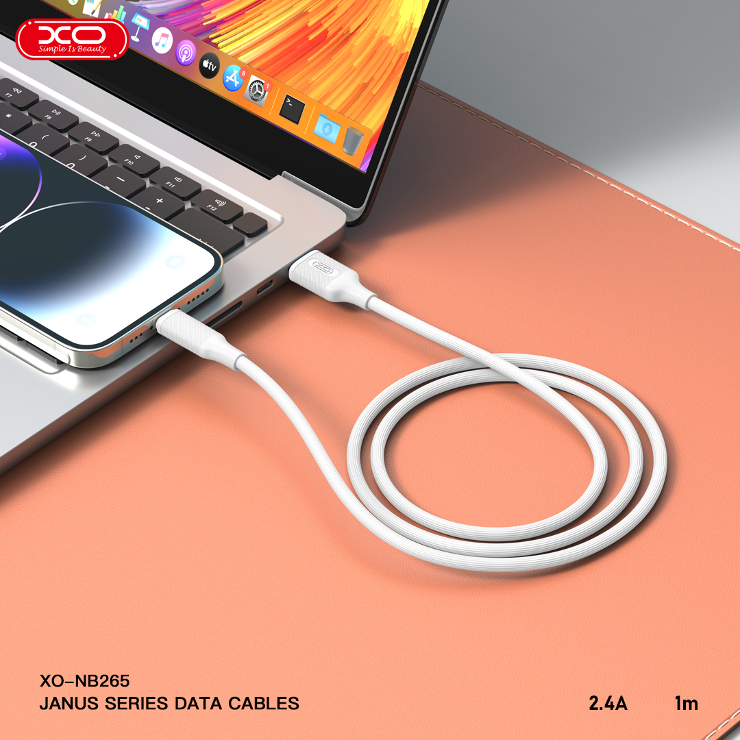 XO NB265 Μινιμαλιστικό Καλώδιο Lightning Λευκό - Image 4