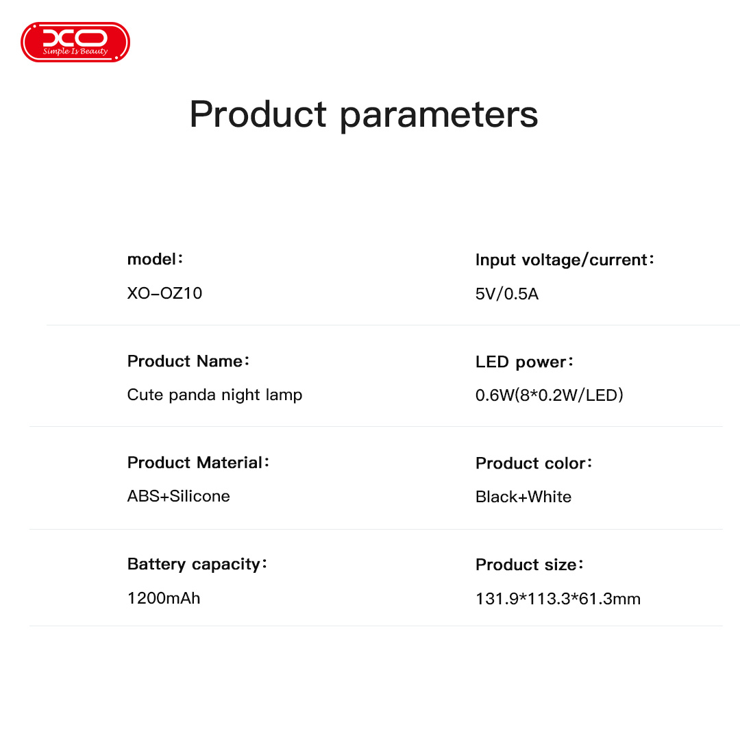 XO OZ10 Πάντα Pat Φωτάκι Νυκτός Σιλικόνης 1200mAh - Image 6