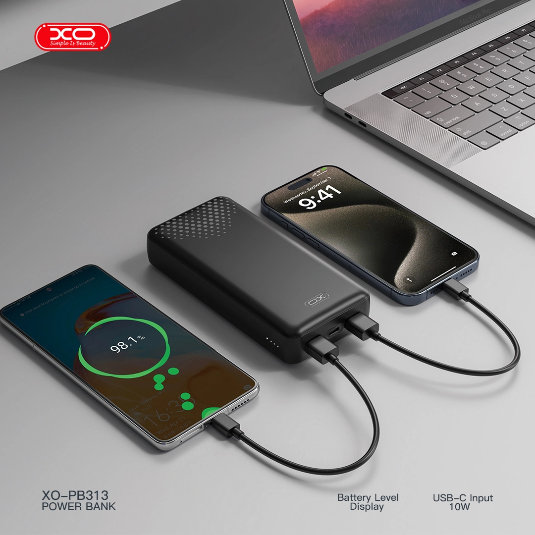 XO PB313 Powerbank 20000mAh Μαύρο - Image 2