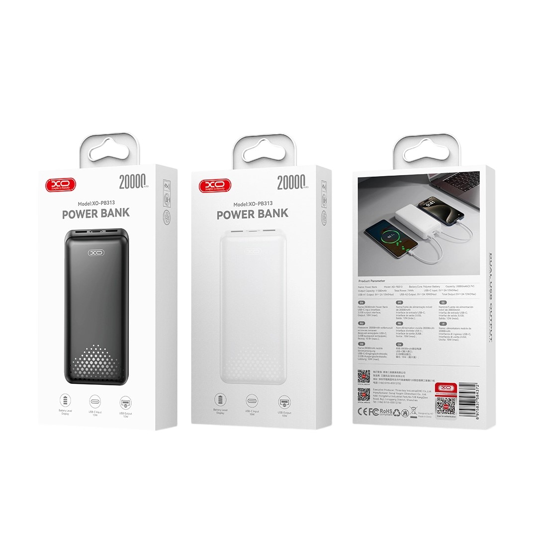 XO PB313 Powerbank 20000mAh Μαύρο - Image 6