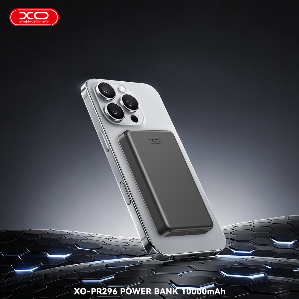 XO PR296 Powerbank Ταχείας Φόρτισης Μεταλικό με Μαγνήτη 10.000mAh Γκρι - Image 9