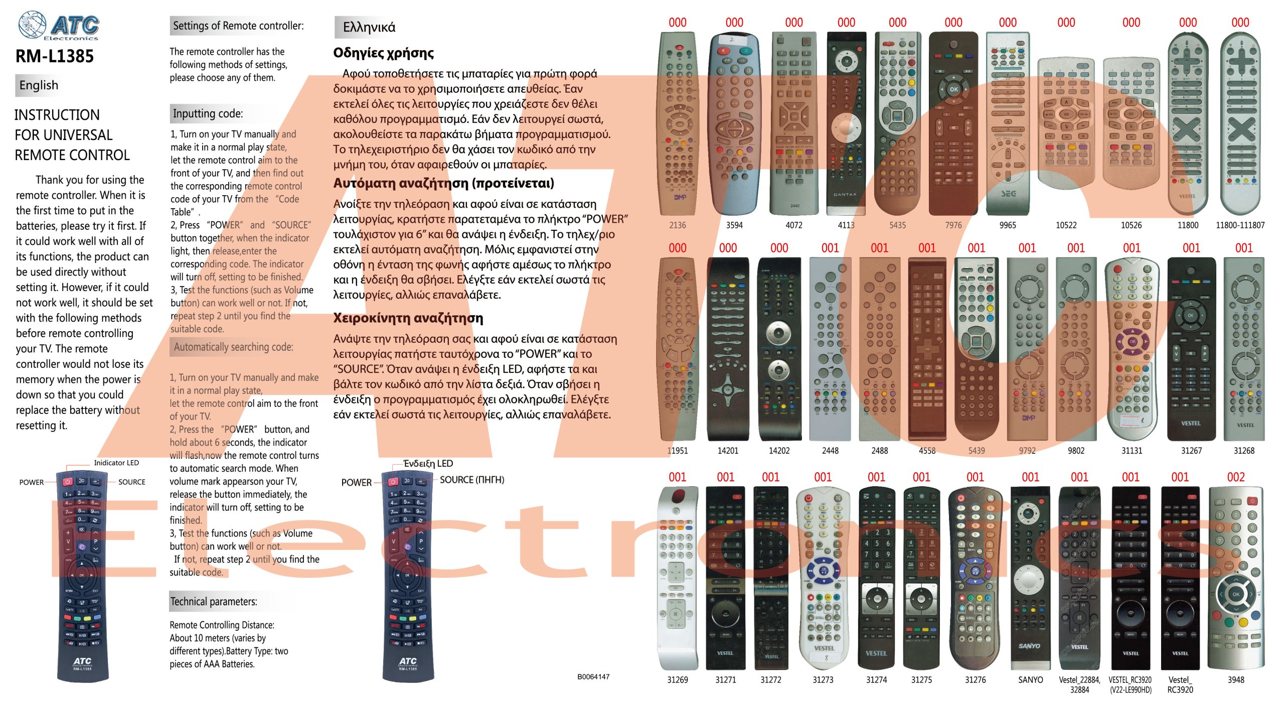 Τηλεχειριστήριο Universal για Vestel Smart L 1385 - Image 3