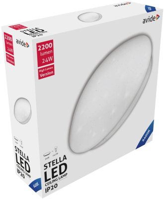 Avide LED Μοντέρνα Πλαφονιέρα Οροφής Stella (Starry) 24W 380x110.0mm Ψυχρό 6400Κ
