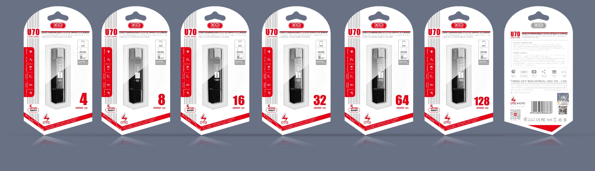 ΧΟ U70-OTG Στικάκι Μεταφοράς Δεδομένων & Αντάπτορας Micro σε USB 2.0U 32G - Image 2