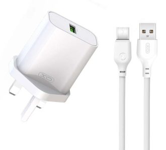XO L103 QC3.0 Φορτιστής UK 18W με Καλώδιο Type-C (NB103)