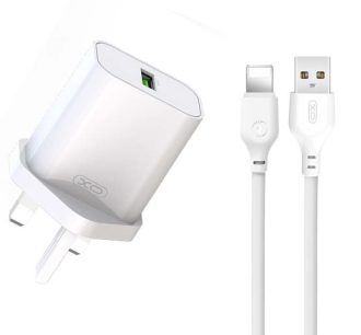 XO L103 QC3.0 Φορτιστής UK 18W με Καλώδιο Lightning (NB103)