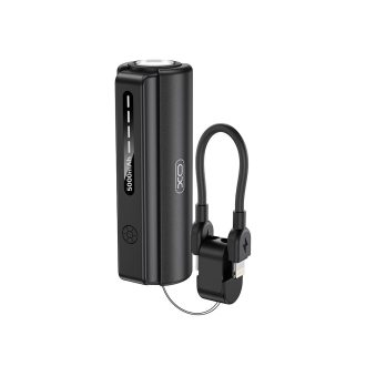 XO PR281 Mini Powerbank 5000mAh με Ενσωματωμένο Φακό και Καλώδιο Φόρτισης iP