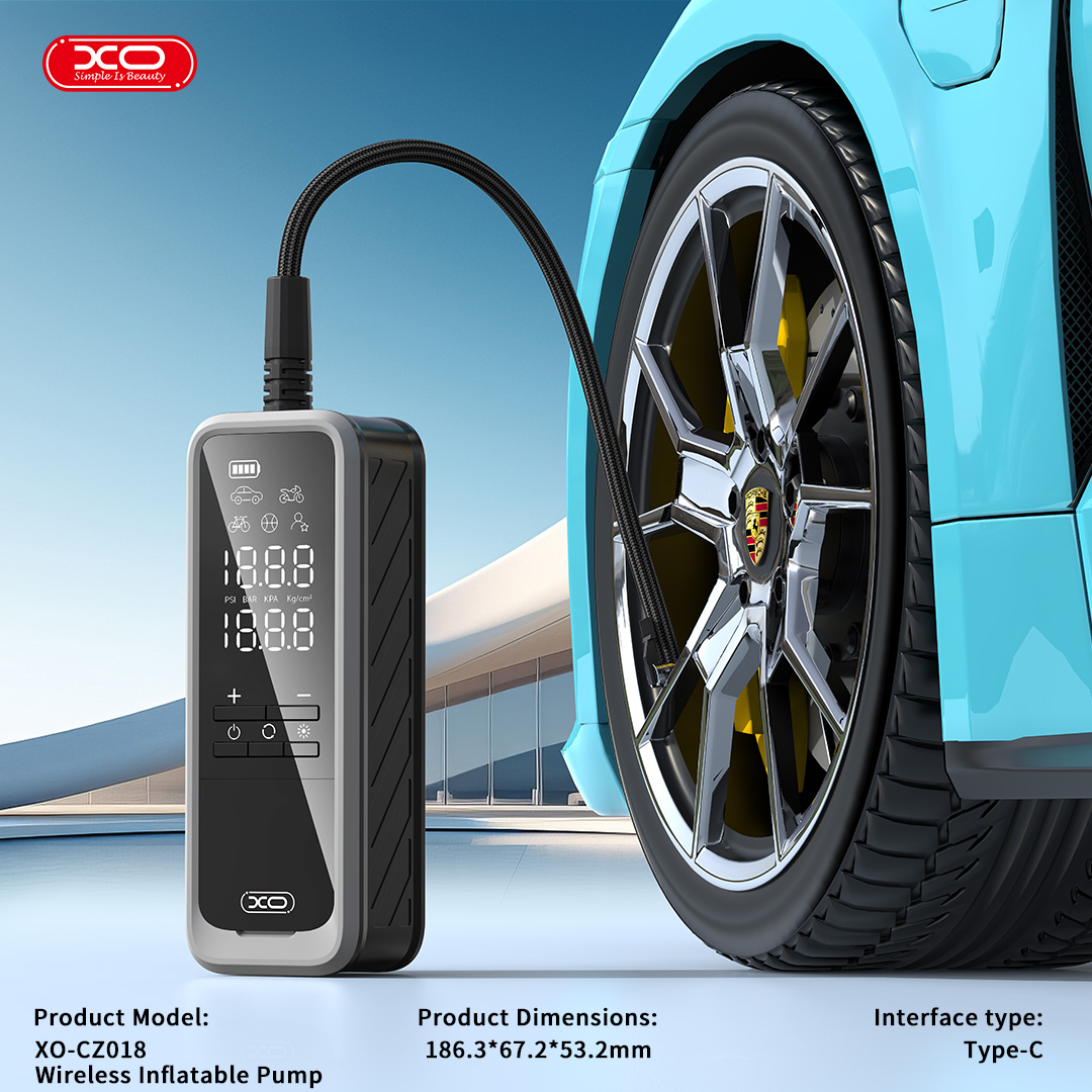 XO CZ018 Smart Φορητή Ασύρματη Αντλία Φουσκώματος 5000 mAh 22 Κυλίνδρων - Image 3