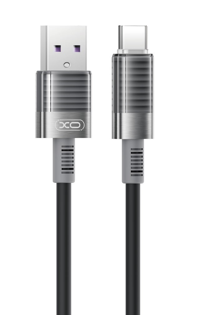 XO NB282 Καλώδιο Γρήγορης Φόρτισης Σιλικόνης 6A Type-C Μαύρο