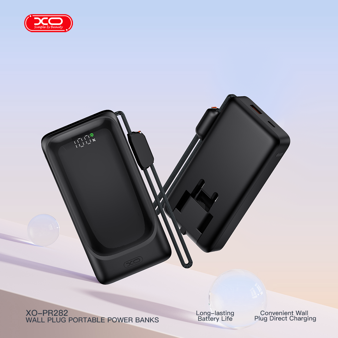 XO PR282 Powerbank Ταχείας Φόρτισης 22.5W με Πρίζα & Λουράκι Type-C 10.000mAh - Image 9