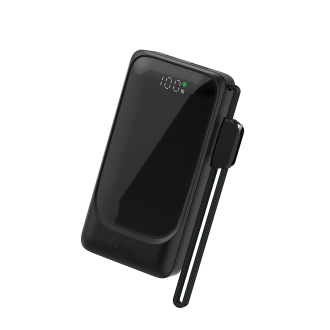 XO PR282 Powerbank Ταχείας Φόρτισης 22.5W με Πρίζα & Λουράκι Type-C 10.000mAh