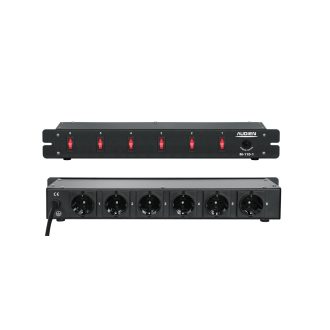 Audien M-110-1 Πολύπριζο RACK 19'' 1U 6 Θέσεων με Προστασία