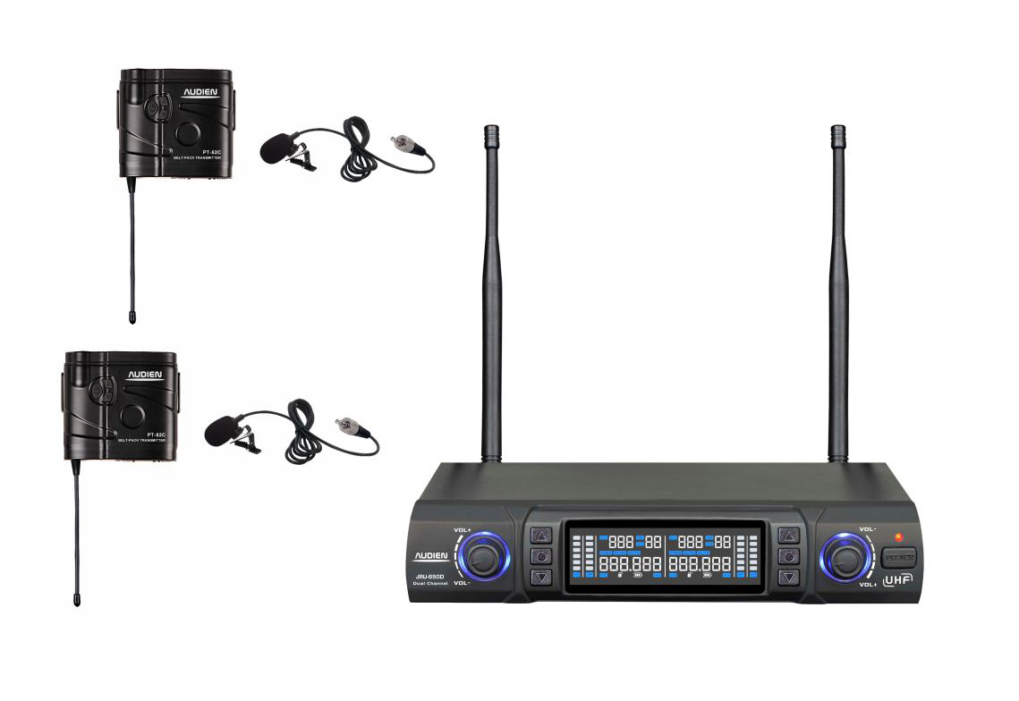 Audien Διπλό Ασύρματο Μικρόφωνο Πέτου JRU-650-D με PLL & TRUE DIVERSITY - Image 2