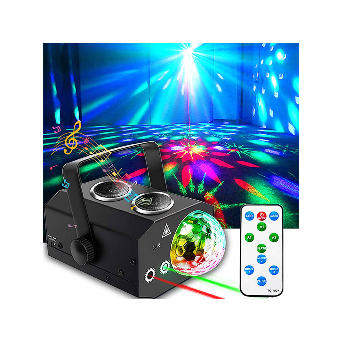 Φωτορυθμικό TC-7007PRO LASER / RGB με Ηχείο - Image 2