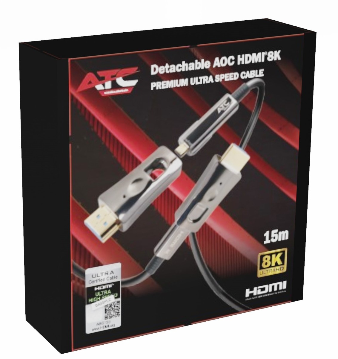 ATC AOC HDMI 2.1V 8K Αποσπώμενο Οπτικό Καλώδιο 15m - Image 2