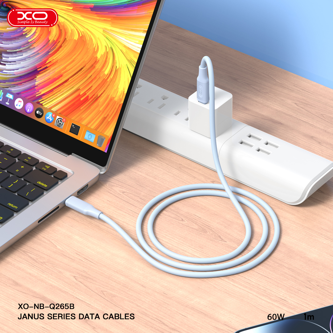 XO NB-Q265A Καλώδιο Φόρτισης & Μεταφοράς Δεδομένων Type-C σε Lightning 27W PD 1m Μπλε - Image 3