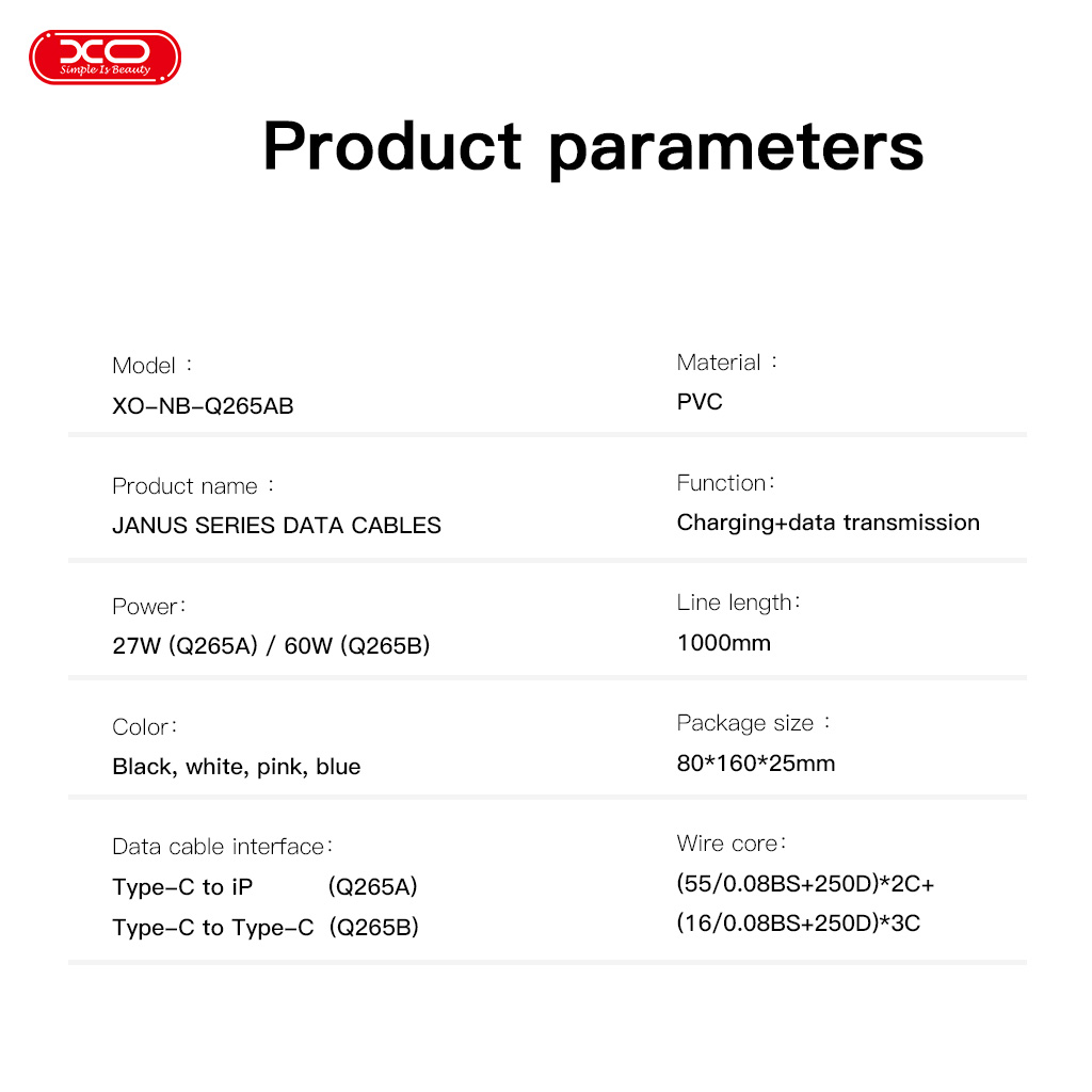 XO NB-Q265A Καλώδιο Φόρτισης & Μεταφοράς Δεδομένων Type-C σε Lightning 27W PD 1m Μπλε - Image 4