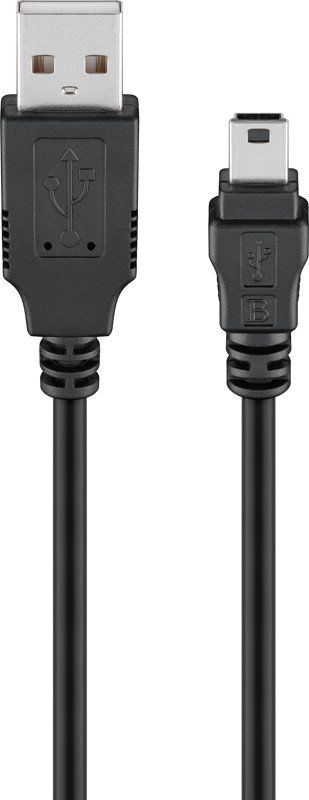 Goobay Essential Mini USB Καλώδιο Συγχρονισμού & Φόρτισης Μαύρο 1m