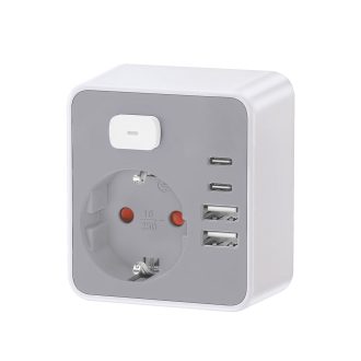 Technik Professional Πρίζα 1 Θέσης με Διακόπτη & Θύρες USB