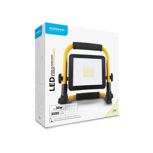 Modee Επαγγελματικός Προβολέας LED Εργασίας 30W 120° 4000K 8800mAh - Image 2