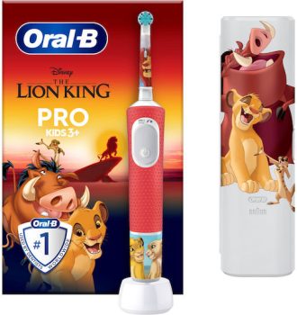 Oral-B Vitality Pro Παιδική Ηλεκτρική Οδοντόβουρτσα Lion King με Χρονόμετρο & Θήκη Ταξιδιού