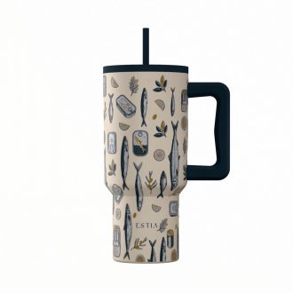 ESTIA ΘΕΡΜΟΣ STRAW TUMBLER XL SAVE THE AEGEAN 900ml SALT LIFE