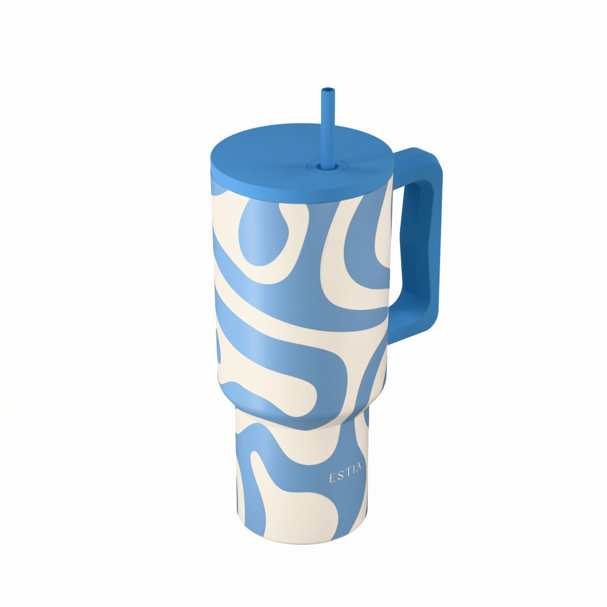 ESTIA ΘΕΡΜΟΣ STRAW TUMBLER XL SAVE THE AEGEAN 900ml OCEAN WAVES - Image 2