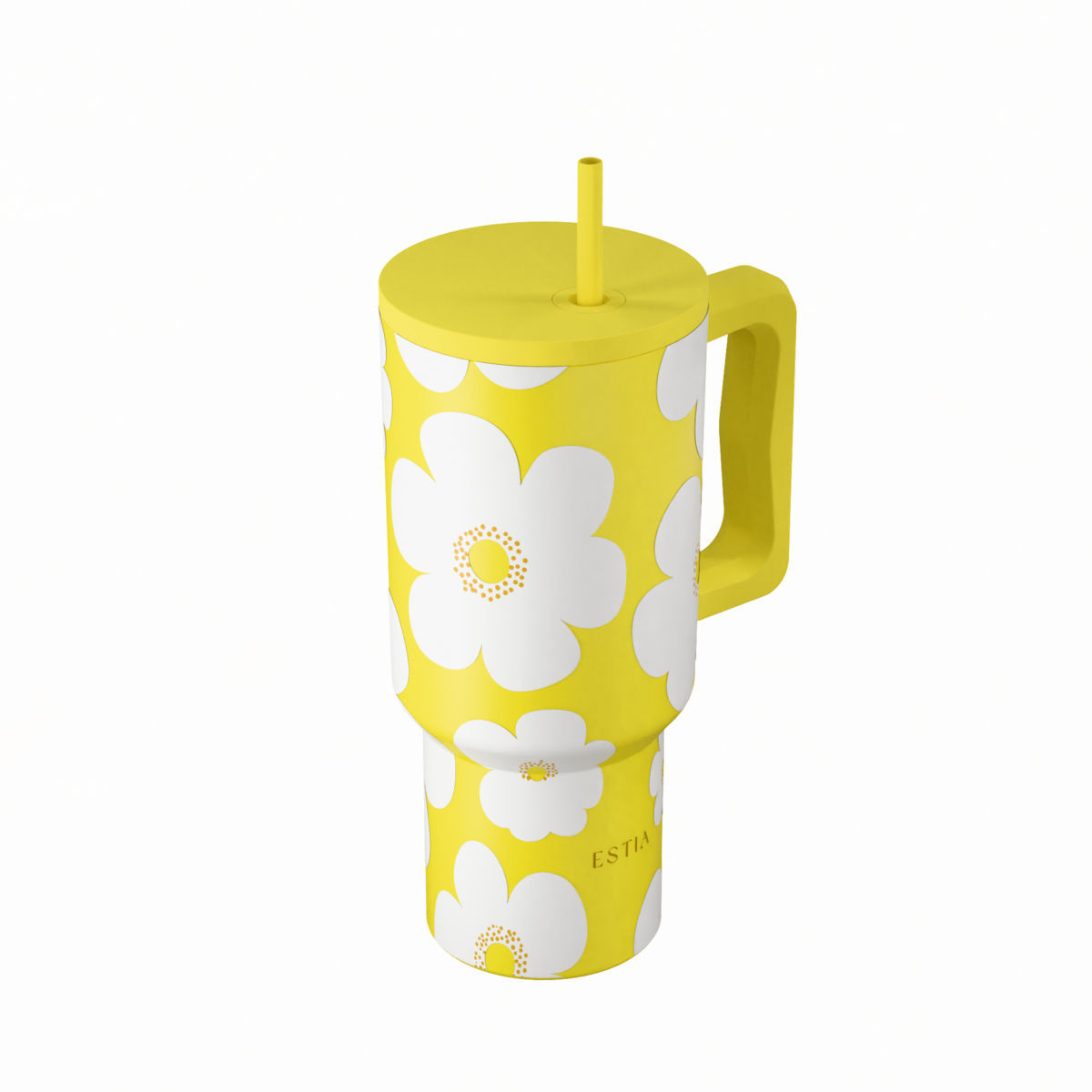 ESTIA ΘΕΡΜΟΣ STRAW TUMBLER XL SAVE THE AEGEAN 900ml YELLOW DAISY - Image 2